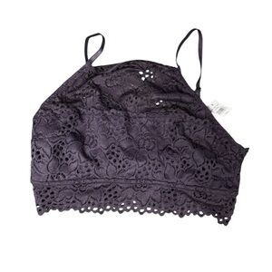 Aerie Lace Bralette in Dark Purple Size Medium
